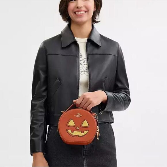 Canteen Crossbody Bag With Halloween Pumpkin Jack-o’-lantern Print Purse - Picture 11 of 14